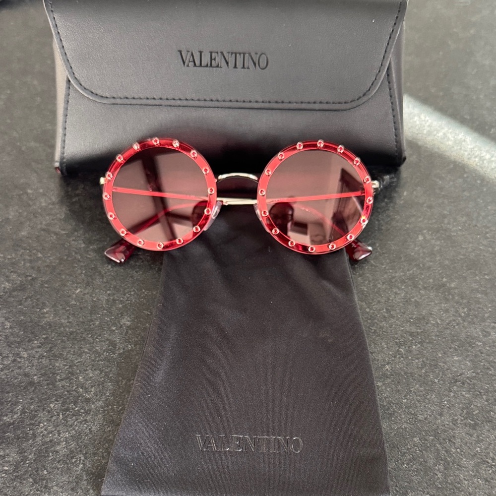 Valentino Bold Red Studded Sunglasses